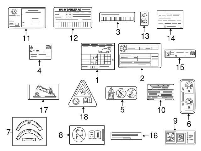 Genuine Mercedes 2035849217 Engine Decal - Mercedes