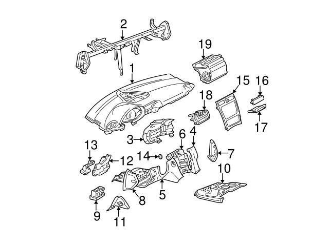 Genuine Mercedes 2036804482 Instrument Panel Bezel; Center Upper - Mercedes