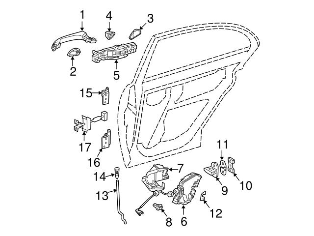 Genuine Mercedes 20376024209650 Exterior Door Handle Cover; Rear Right ...
