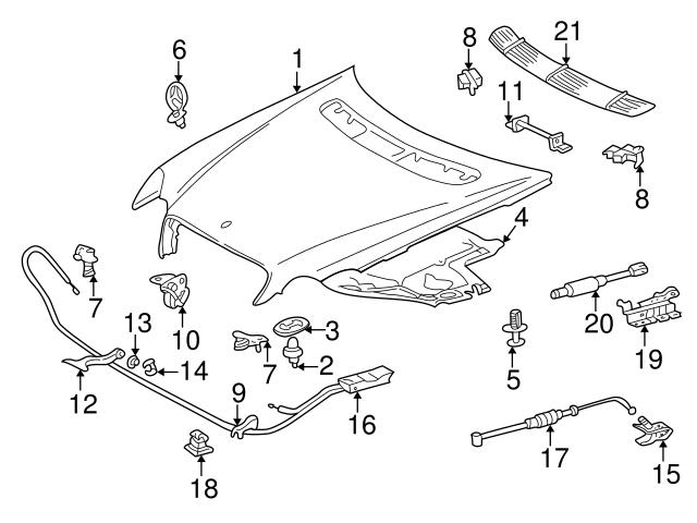 Genuine Mercedes 20388019059197 Hood Vent; Front - Mercedes ...