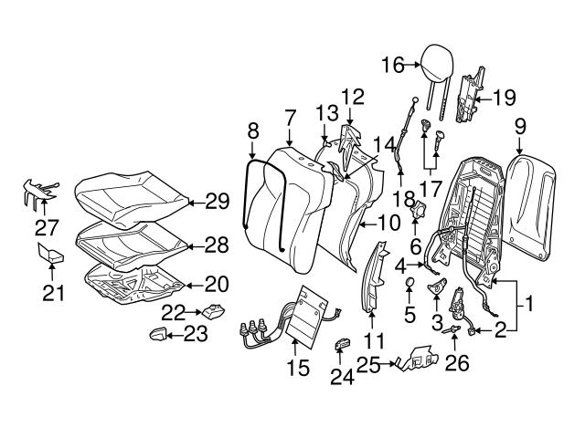 Genuine Mercedes 2039100374 Seat Flex Cable; Left, Right - Mercedes