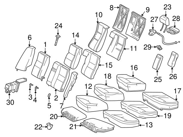 Genuine Mercedes 20397056789D88 Headrest; Rear Center - Mercedes 