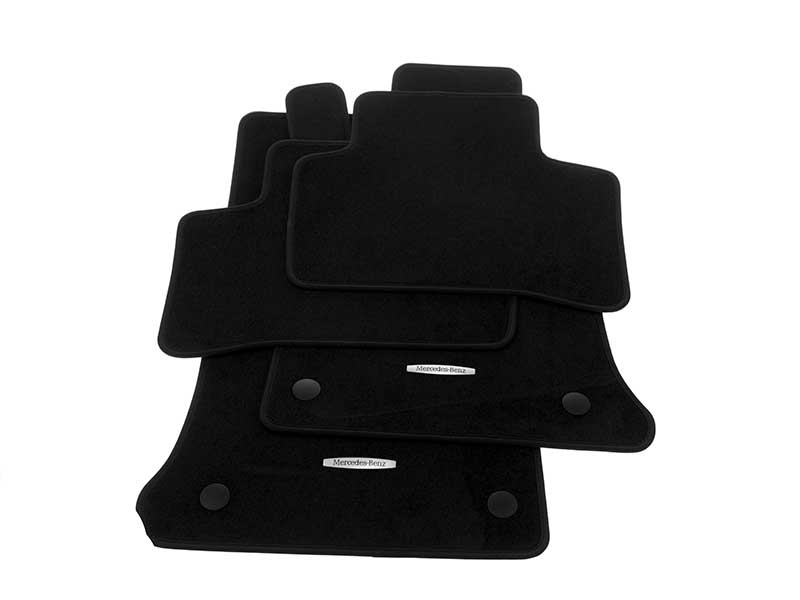 Genuine Mercedes 20468059009F87 Velour Floor Mat Set; Black; 4