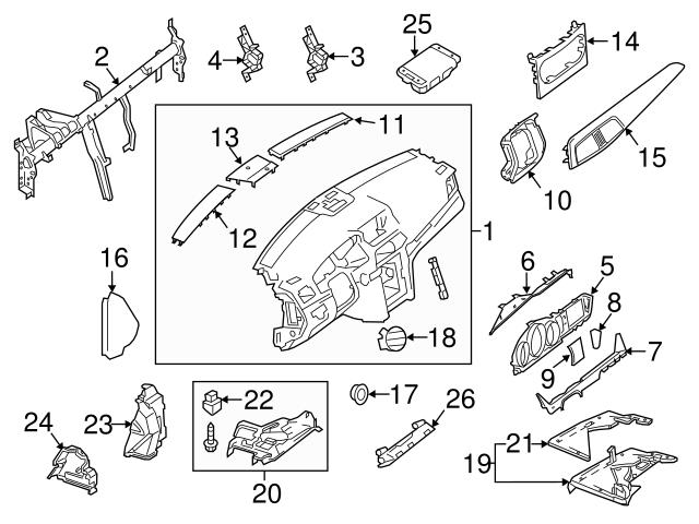 Genuine Mercedes 2046890239 Instrument Cluster Housing Cover Bracket ...