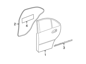 20939482 Genuine Mercedes 2046903962 Door Seal; Rear Left Lower - Mercedes
