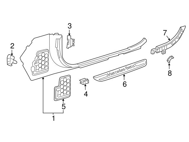 Genuine Mercedes 20568700009051 Fuse Box Cover; Right - Mercedes