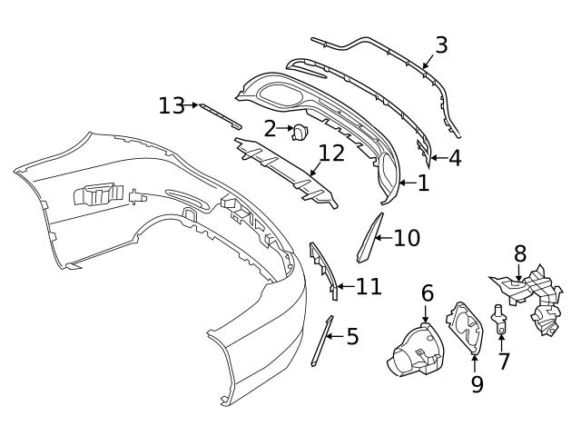 Genuine Mercedes 2058805803 Bumper Corner Cover; Left, Right - Mercedes