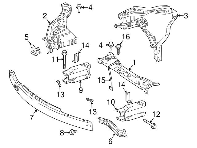 Genuine Mercedes 2076200285 Radiator Mount Bracket; Right - Mercedes