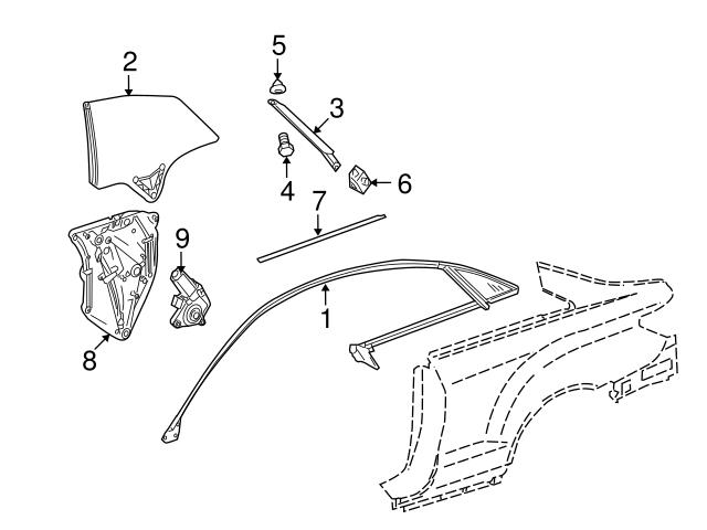 Genuine Mercedes 2076700703 Window Regulator; Rear Left - Mercedes