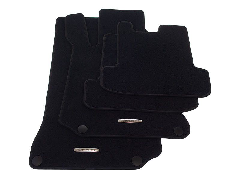 20768094009F87 Genuine Mercedes Velour Floor Mat Set; Black; 4-Piece