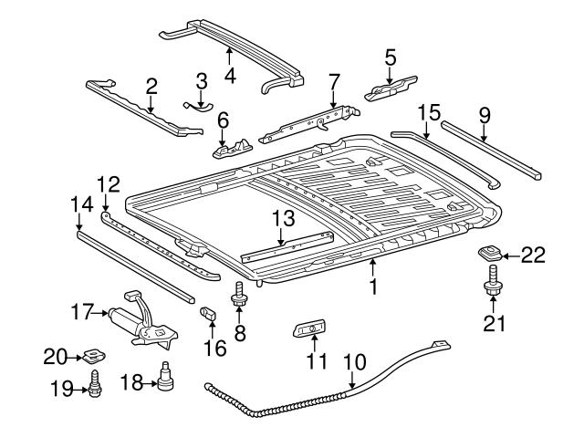 Genuine Mercedes 2097820524 Sunroof Guide Rail; Left Genuine Mercedes 2097820524 Sunroof Guide Rail; Left