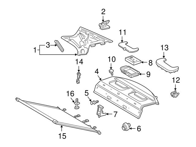 Genuine Mercedes 2109881778 Package Tray Trim Clip; Left, Right - Mercedes