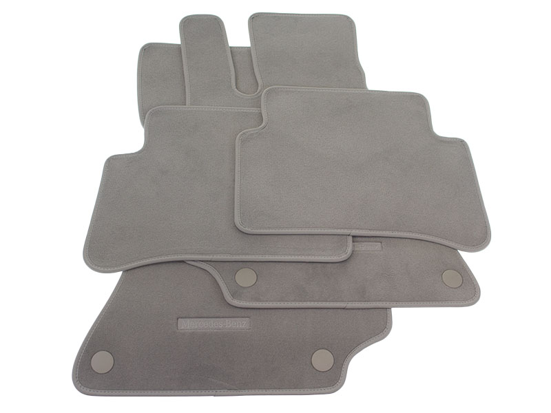 Genuine Mercedes 21268088017P61 Velour Floor Mat Set; Crystal Gray  