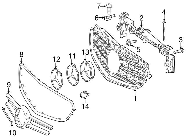 Genuine Mercedes Grille Bracket – OEM Part 2048850736 For W204/S204/C204