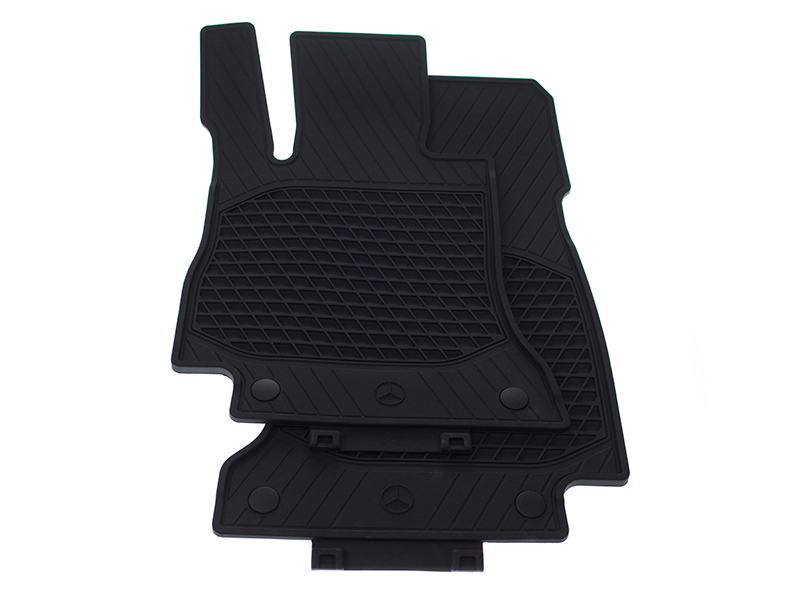21368001069G33 Genuine Mercedes Floor Mat Set; Black; 2-Piece; Front W213