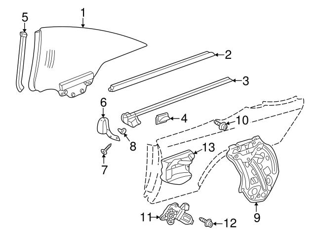 Genuine Mercedes 2156700303 Window Regulator; Rear Left - Mercedes
