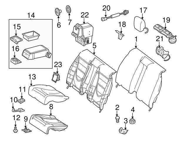 21691925 Genuine Mercedes 2169200250 Seat Cushion Pad; Rear Right - Mercedes