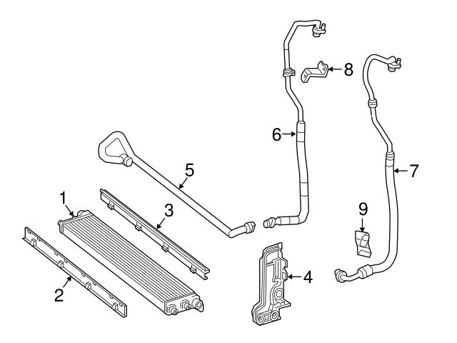 Genuine Mercedes 2175000372 Engine Oil Cooler Line - Mercedes
