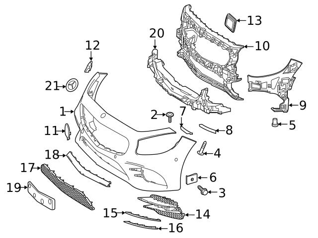 2178854200 Genuine Mercedes Grille Molding; Front Left Lower