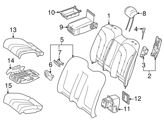 Genuine Mercedes 2179200150 Seat Cushion Pad; Rear Left - Mercedes