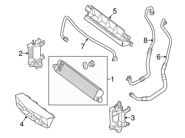 Genuine Mercedes 2185000272 Engine Oil Cooler Line; Rear - Mercedes