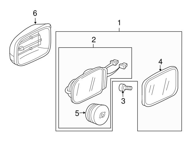 Genuine Mercedes 2208100176 Door Mirror Base; Left - Mercedes