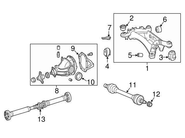 221350480280 Genuine Mercedes CV Axle Assembly; Left, Right, Rear, Rear Left, Rear Right