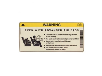Sun visor warning sticker covers