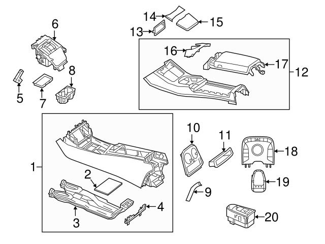 Genuine Mercedes 2226890367 Console Trim Panel; Upper - Mercedes