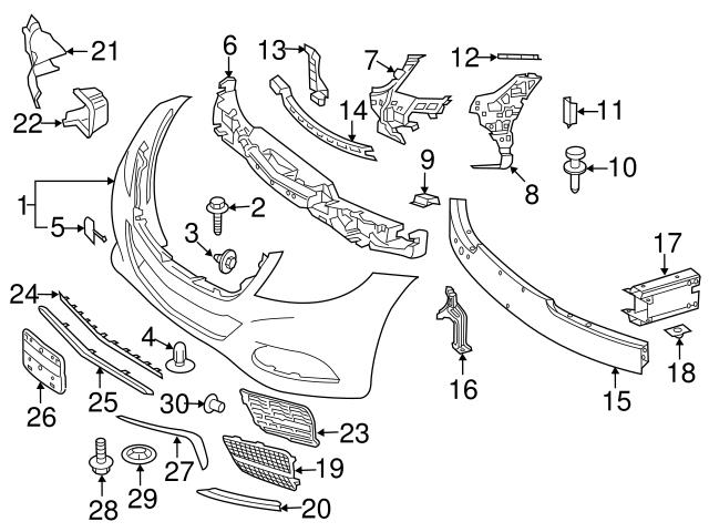 Genuine Mercedes 2228850154 Grille Molding; Front Left - Mercedes