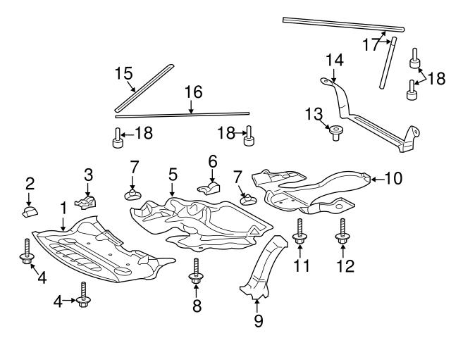 Genuine Mercedes 2305240147 Radiator Support Splash Shield Brace; Front ...