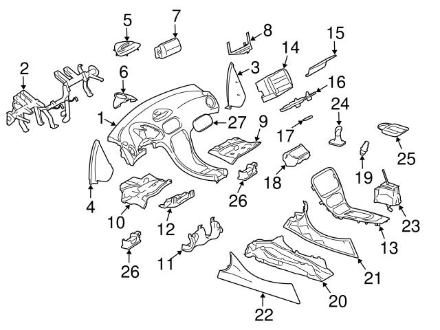 Genuine Mercedes 23068026367379 Instrument Panel Cover - Mercedes