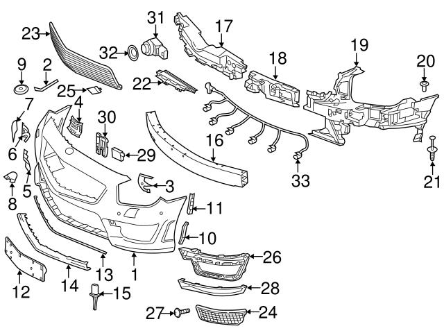 Genuine Mercedes 2308852214 Bumper Cover Bracket; Center Right - Mercedes