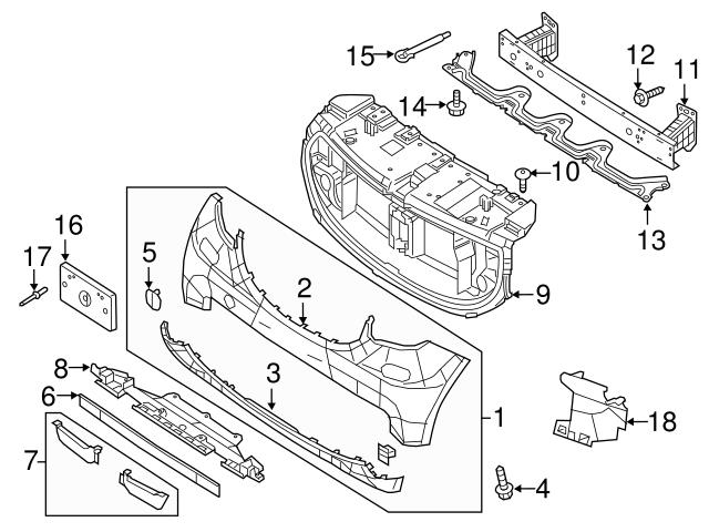 4538880260 Genuine Smart Bumper Cover Reinforcement