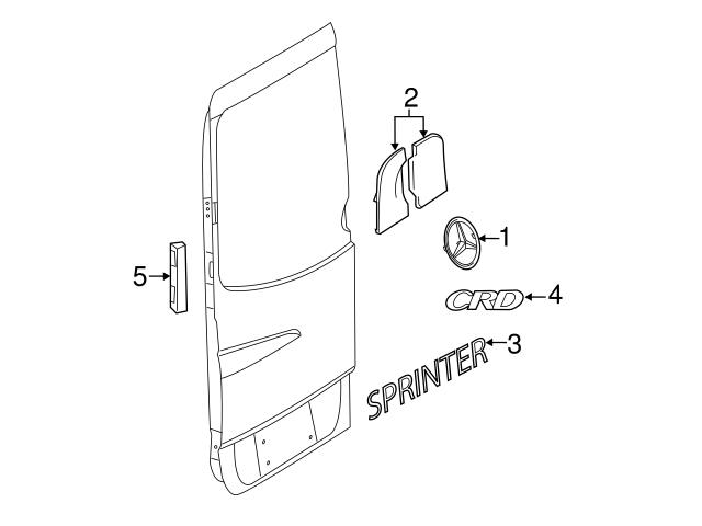 9068172814 Genuine Mercedes Door Emblem; Rear