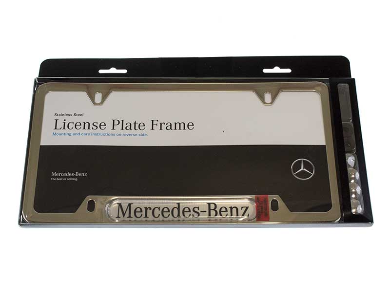 Genuine Mercedes-Benz Polished License Plate Frame – Trunk Mount With OEM Lettering