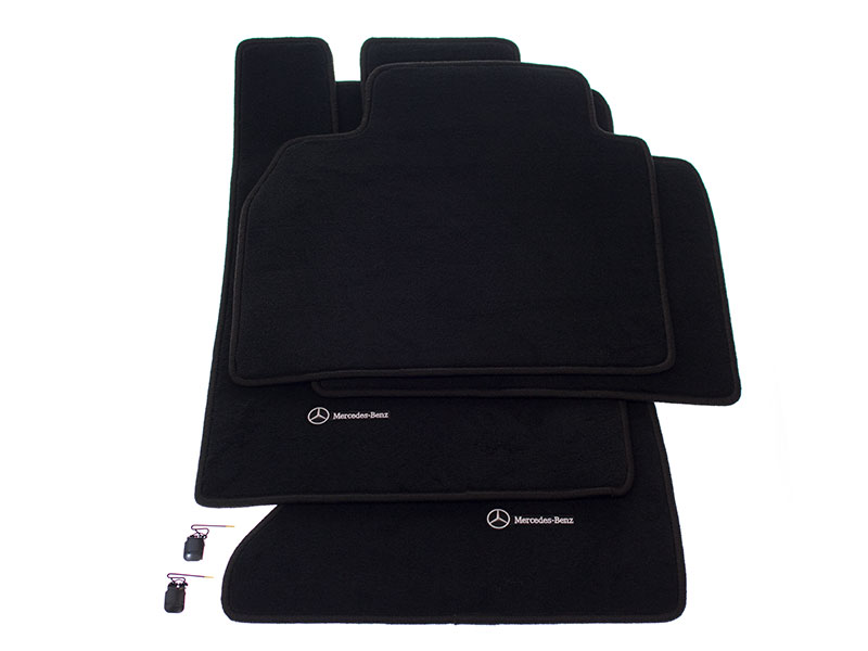 Genuine Mercedes Q6680535 Velour Floor Mat Set; Black; 4Piece; W220 4