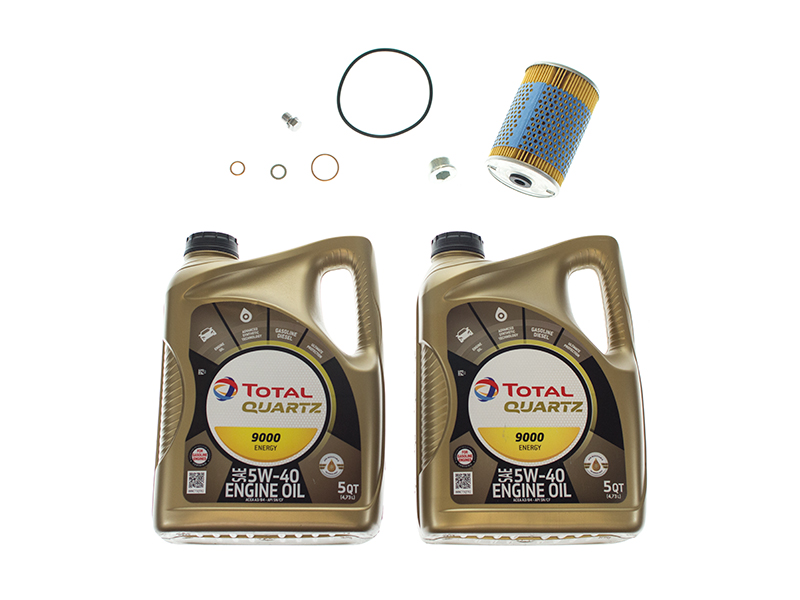 Total Quartz 9000 Energy + Hengst MB3OILFLTR2KIT Oil Change Kit 5W40