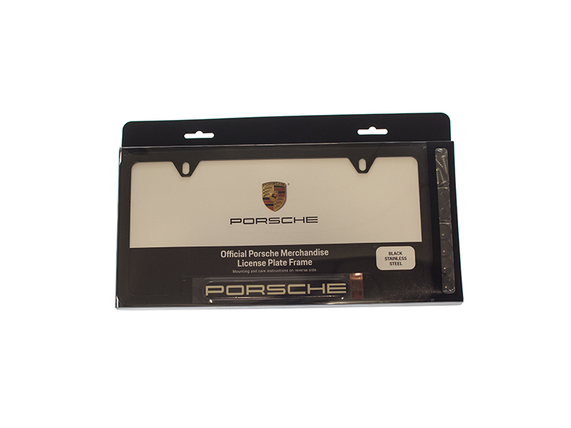 Genuine Porsche PNA70200500 License Plate Frame; Stainless Steel; Matte