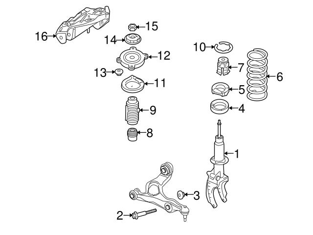 Genuine Porsche 95534307110 Strut Mount; Left, Right - Porsche