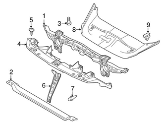 85568809 Genuine Porsche 958556806209B9 Radiator Support Access Cover; Front ...