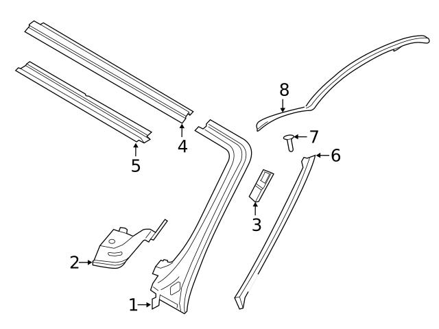 Genuine Porsche 98153707704 Windshield Frame Weatherstrip Seal