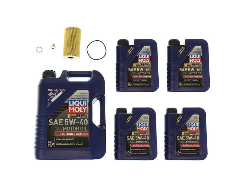 POR6OILFLTR1KIT Liqui Moly Synthoil Premium + Mahle Oil Change Kit - 5W-40 Fully Synthetic