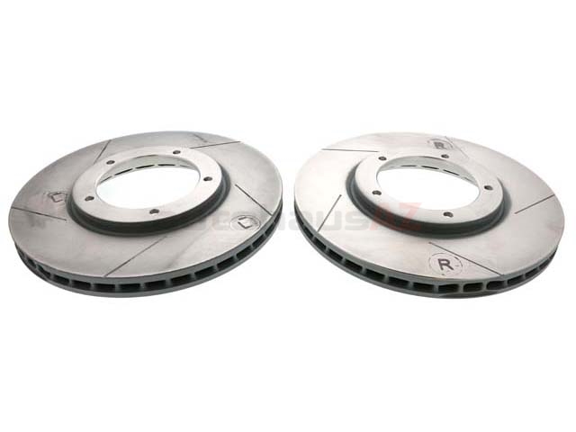 91135104122 Sebro Slotted & Coated Disc Brake Rotor; Front