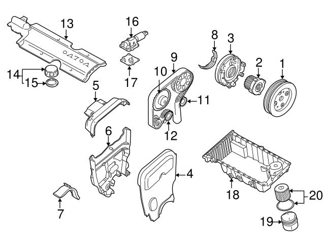 Genuine Volvo 30637973 Timing Cover; Inner, Lower, Front - Volvo
