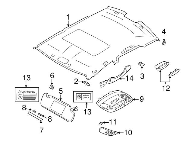 Genuine Volvo 30652191 Sun Visor Parts; Right - Volvo