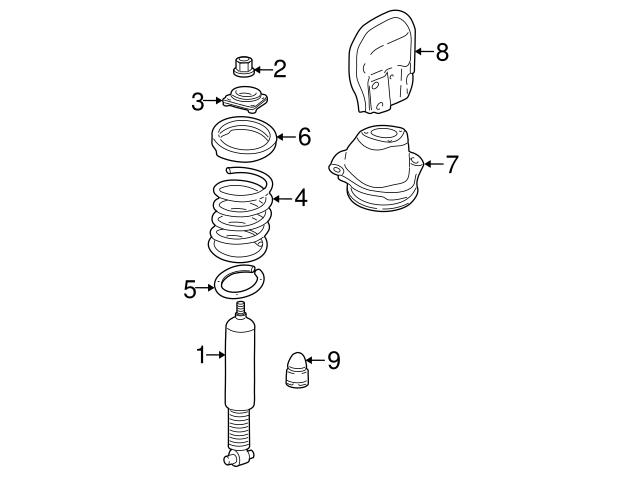 Genuine Volvo 30736626 Shock Absorber; Rear - Volvo