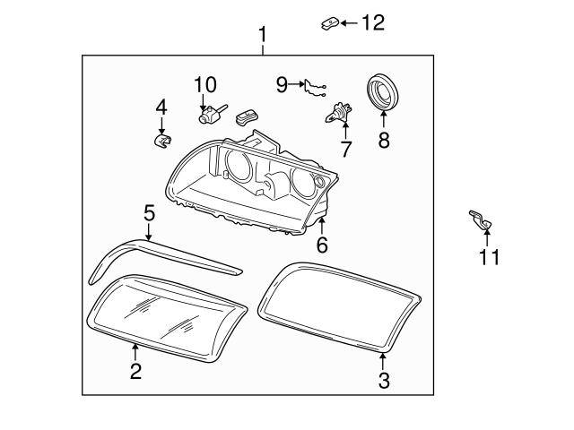 Genuine Volvo 30744491 Headlight Assembly; Left - Volvo