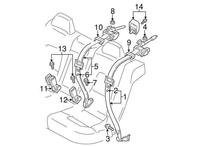 Genuine Volvo 30780617 Seat Belt Receptacle; Right - Volvo