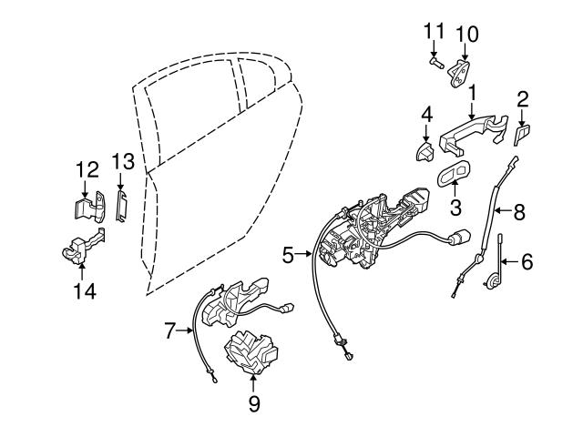 Genuine Volvo 30784207 Door Latch Cable; Left, Right - Volvo